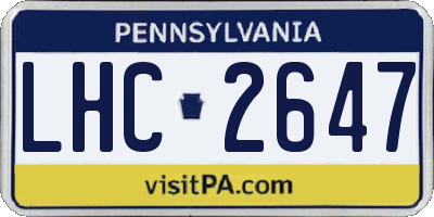 PA license plate LHC2647