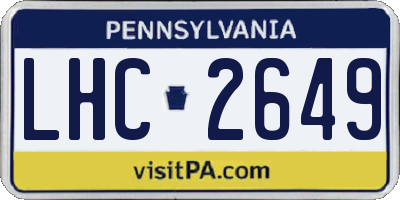 PA license plate LHC2649