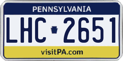 PA license plate LHC2651