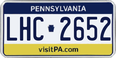 PA license plate LHC2652