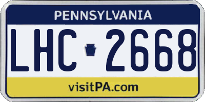 PA license plate LHC2668