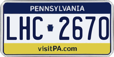 PA license plate LHC2670