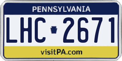PA license plate LHC2671