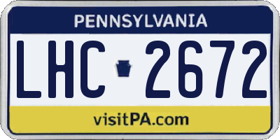 PA license plate LHC2672