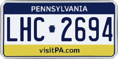 PA license plate LHC2694