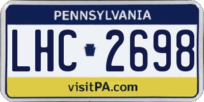 PA license plate LHC2698