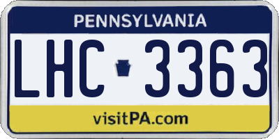 PA license plate LHC3363