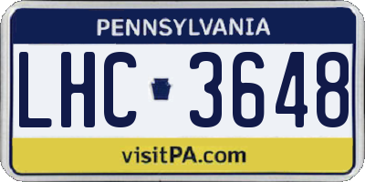 PA license plate LHC3648