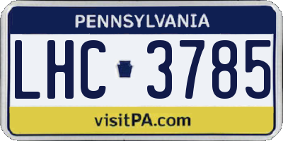 PA license plate LHC3785