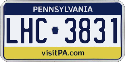 PA license plate LHC3831