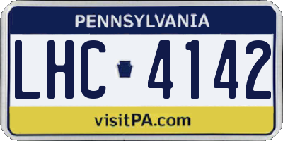 PA license plate LHC4142