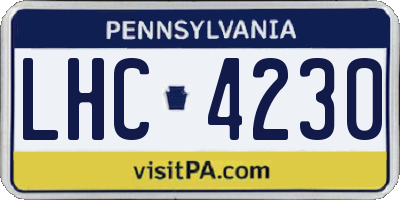 PA license plate LHC4230