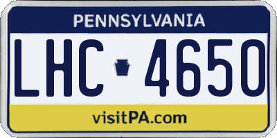 PA license plate LHC4650