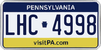 PA license plate LHC4998