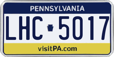 PA license plate LHC5017
