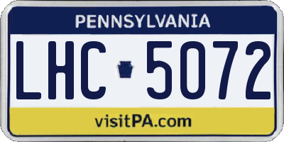 PA license plate LHC5072