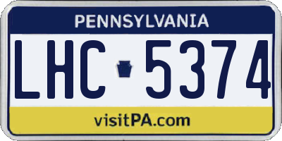 PA license plate LHC5374