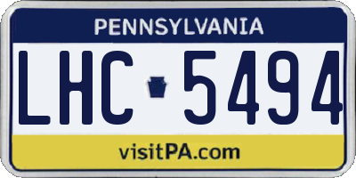 PA license plate LHC5494