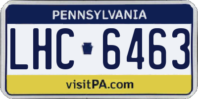 PA license plate LHC6463