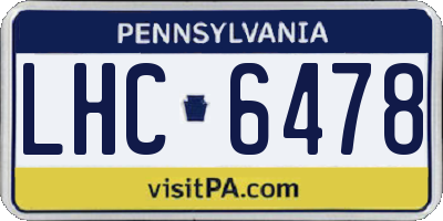 PA license plate LHC6478
