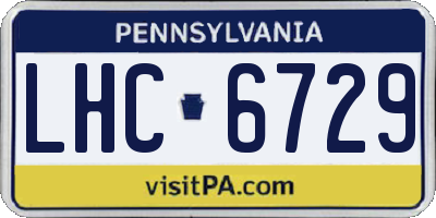 PA license plate LHC6729