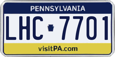 PA license plate LHC7701