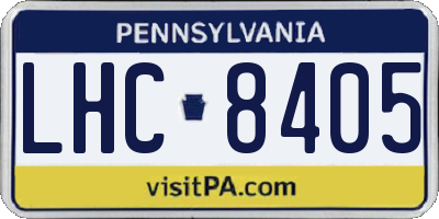 PA license plate LHC8405