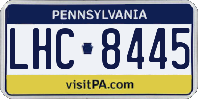 PA license plate LHC8445