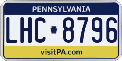 PA license plate LHC8796