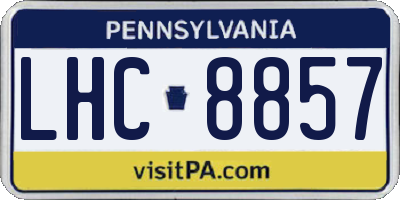 PA license plate LHC8857
