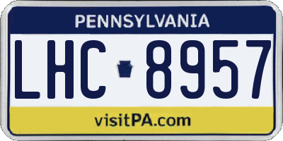 PA license plate LHC8957