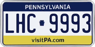 PA license plate LHC9993