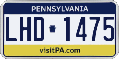 PA license plate LHD1475