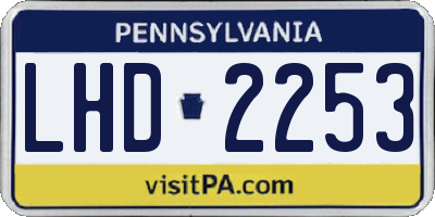 PA license plate LHD2253