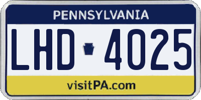 PA license plate LHD4025