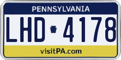 PA license plate LHD4178