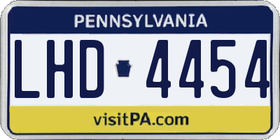 PA license plate LHD4454