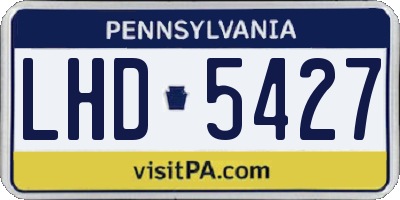 PA license plate LHD5427