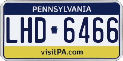 PA license plate LHD6466