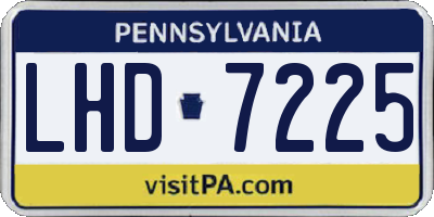 PA license plate LHD7225