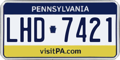 PA license plate LHD7421
