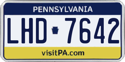 PA license plate LHD7642