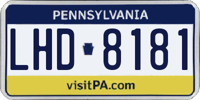 PA license plate LHD8181