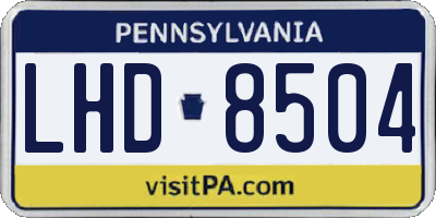 PA license plate LHD8504