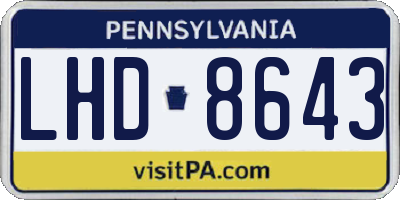 PA license plate LHD8643