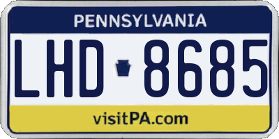 PA license plate LHD8685