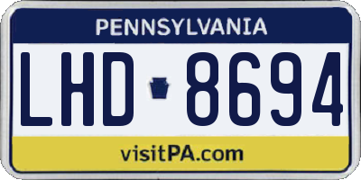 PA license plate LHD8694