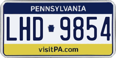 PA license plate LHD9854