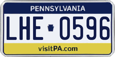 PA license plate LHE0596