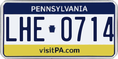 PA license plate LHE0714